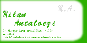 milan antaloczi business card