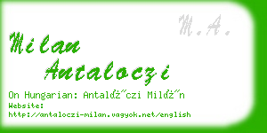 milan antaloczi business card